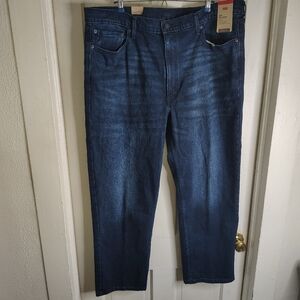 NWT Levi's 550 Relaxed Fit Tapered Leg Stretch Blue Jeans - 42 X 30